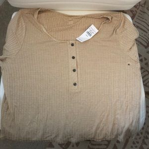 Striped short sleeve Henley shirt. Brand new!